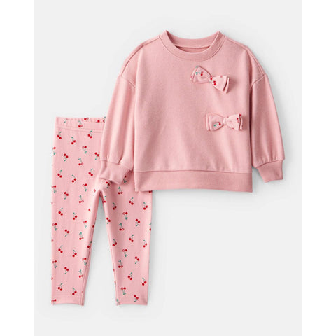 Baby Girl 2-Piece French Terry Sweatshirt & Pant Set 1U296