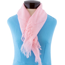 Pink scarf.