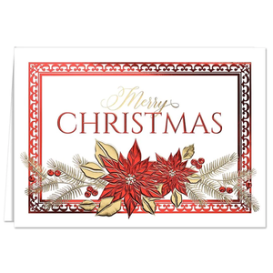 Poinsettia Elegance 16 Boxed Christmas Cards 979700