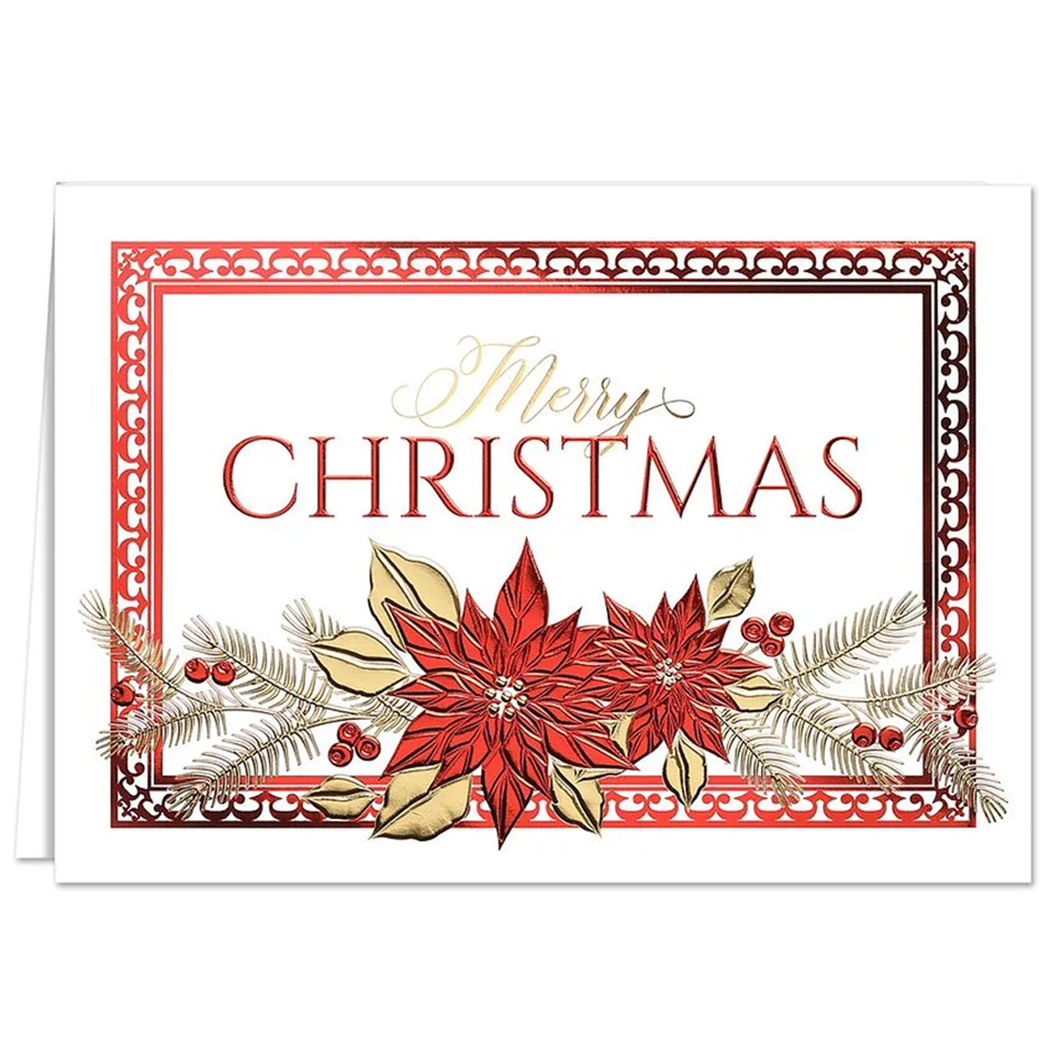 Poinsettia Elegance 16 Boxed Christmas Cards 979700