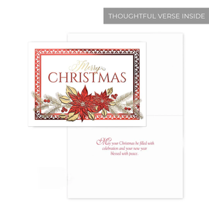 Poinsettia Elegance 16 Boxed Christmas Cards 979700 B