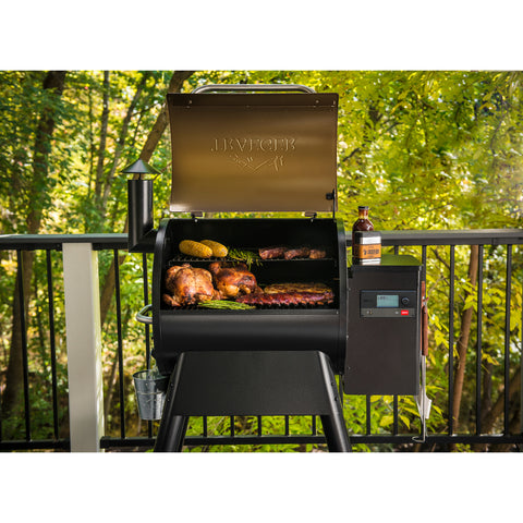 Traeger Pro 575 Pellet Grill with food grilling