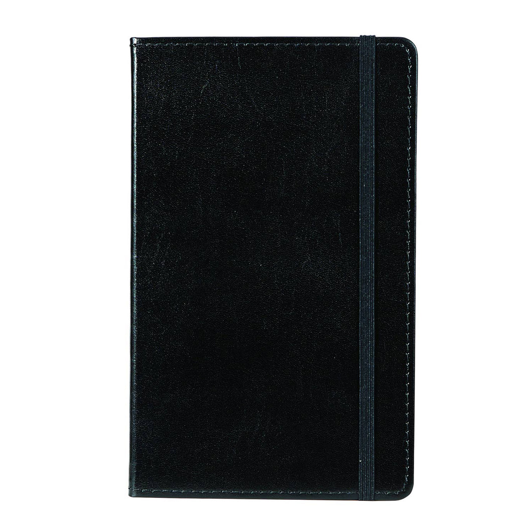 Black cover leather journal with ruled pages