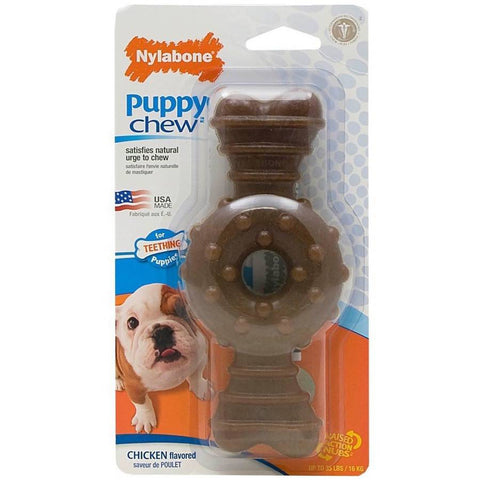Puppy Chew Ring Bone Dog Toy Chicken Flavor