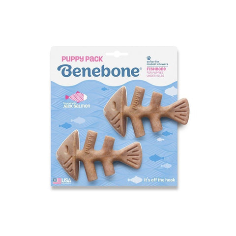 Puppy Pack Fishbone Dog Chew Toy - Salmon - Extra Small