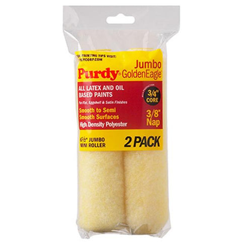 GoldenEagle Polyester 6.5 in. W X 3/8 in. Jumbo Mini Paint Roller Cover 2 Pack