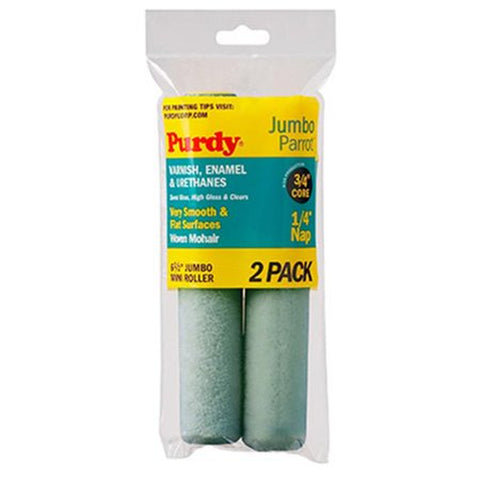 Parrot Gray/Green Mohair Blend Mini Paint Roller Cover 6.5 W X 1/4 Nap in