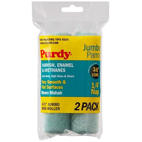 Parrot Mohair Blend 4.5 in. W X 1/4 in. Jumbo Mini Paint Roller Cover 2 Pack