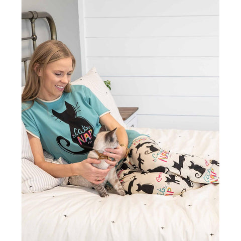 Women wearing Lazy One Cat Nap PJ Pants