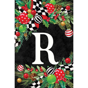 Christmas Swag Monogram Flag R