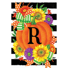 Pumpkin Splendor Monogram Flag R