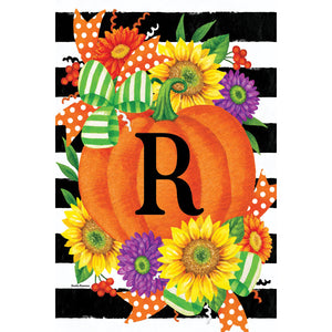 Pumpkin Splendor Monogram Flag R