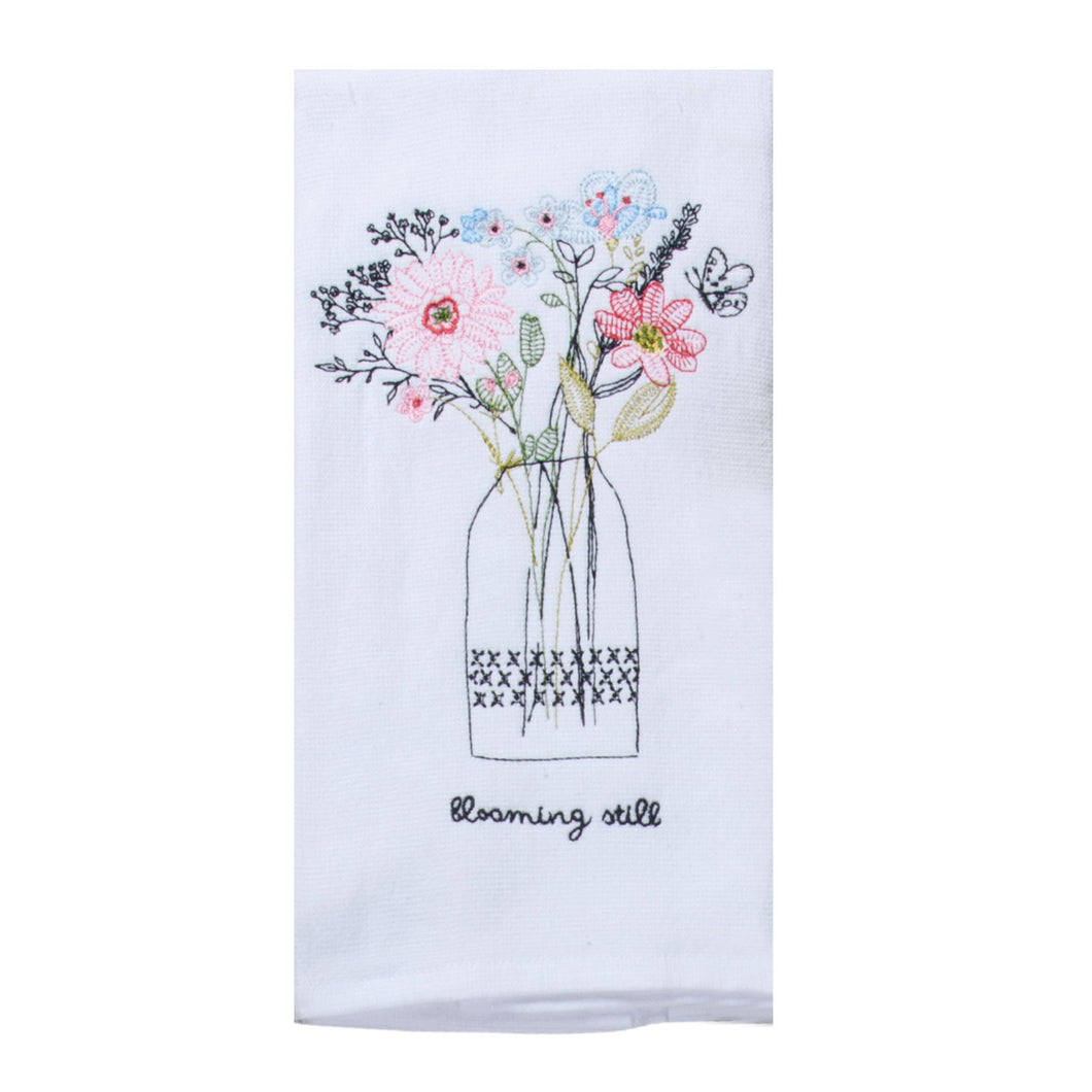 Kay Dee Wrapped In Grace Blooming Still Embroidered Dual Purpose Terry Towel R7263
