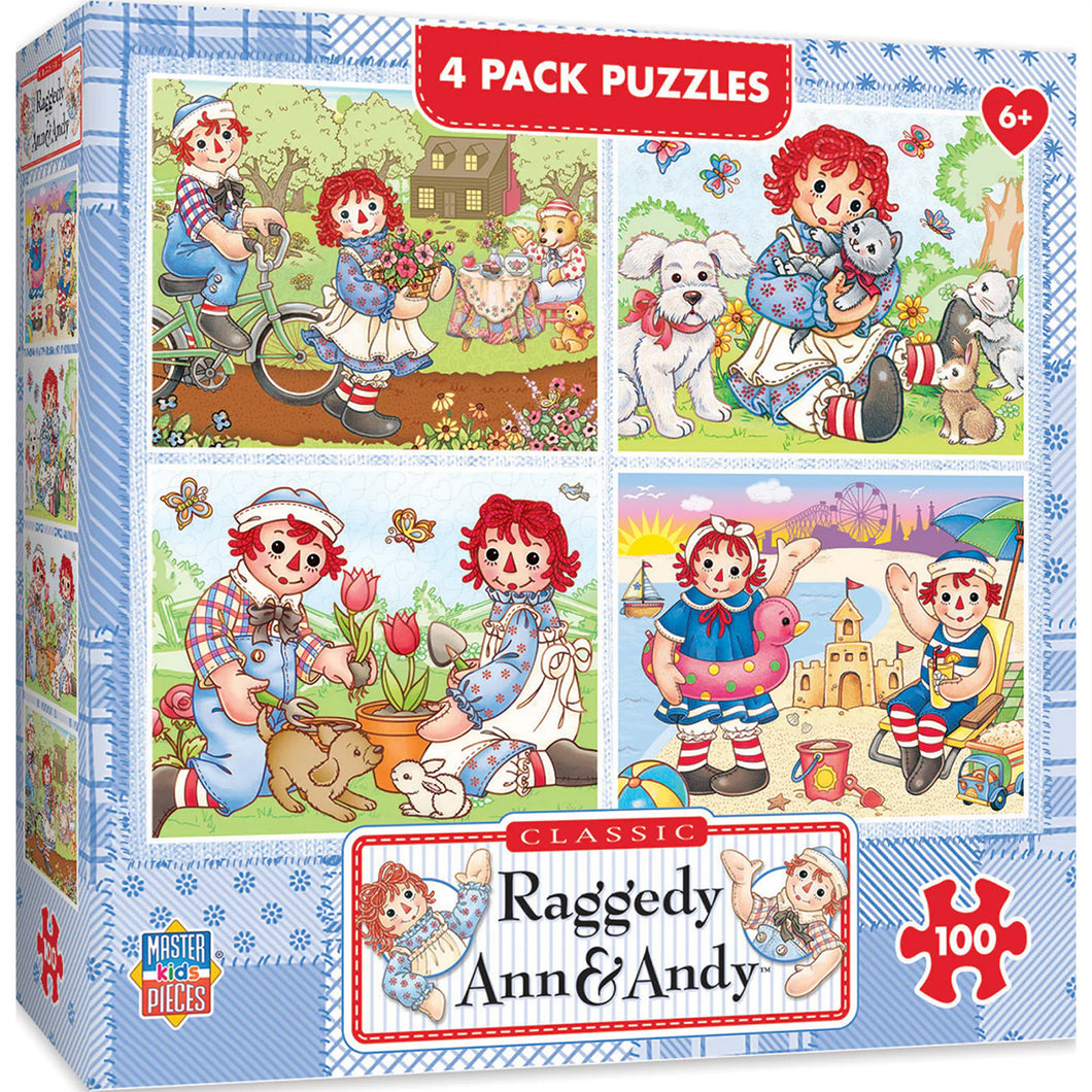 Raggedy Ann 4-Pack 100 PC Puzzles 11939 Front