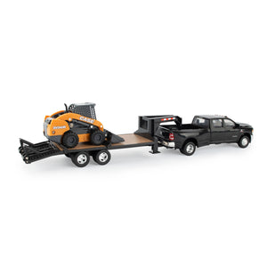 goose neck trailer with skid steer loader Passenger side view