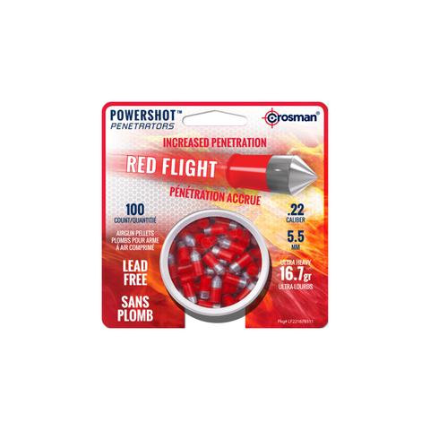 Red Flight Lead Free .22 Caliber Pellet 16.7 Grain 100 Count LF22167 2