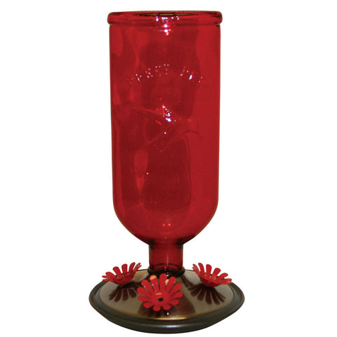 Perky Pet Red Glass Bottle Hummingbird Feeder