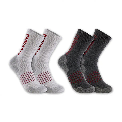 Men's Wool Blend Midweight Logo Crew Socks, 2 Pairs SC9522