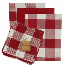 Wicklow Check Dishtowel & Dish Cloth Set red