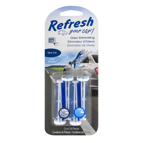 Odor Elimination Vent Sticks, New Car Scent, 4 Ct