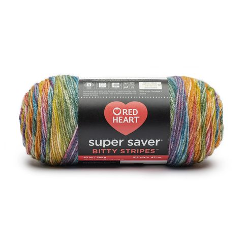 Rainbow Super Saver Bitty Stripes Yarn E900 10 oz