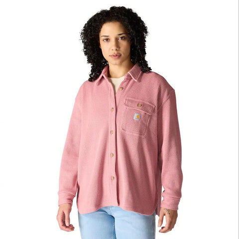 Women's Oversized-Fit Heavyweight Waffle Knit Shirt 107134