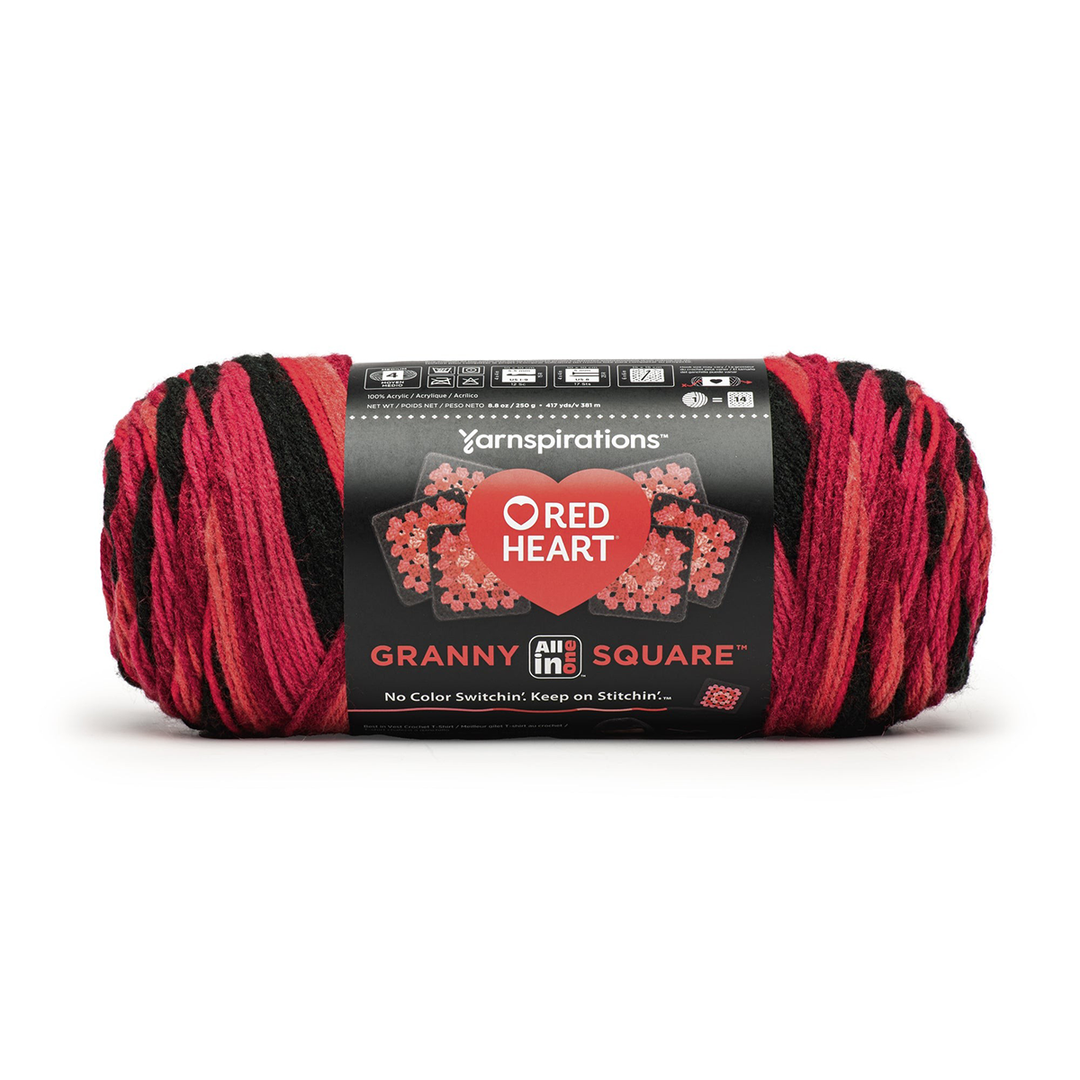 Red Heart® All in One™ Granny Square™ Yarn, Color: White - Pink Punch
