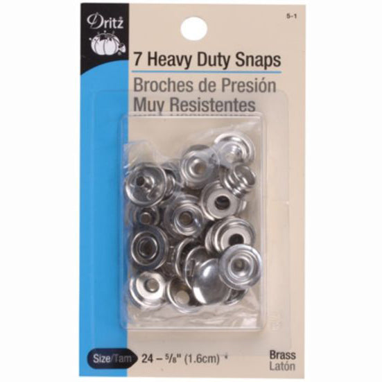 Dritz Heavy Duty Snap Kit, Brass, 5/8 - 7 count