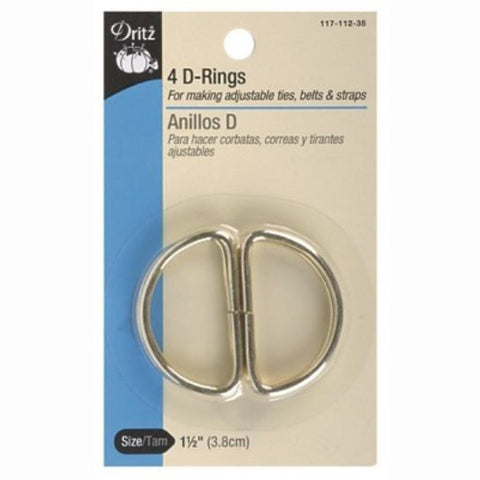 Dritz Metal D-Rings 4 Pack S-117-11-2G