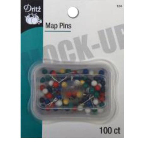 Dritz Assorted Colored Map Pins S-134