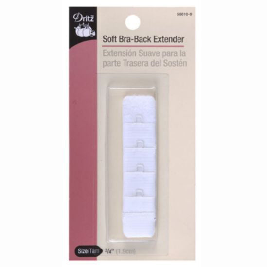 Dritz White Soft Bra Back Extender 3/4 Inch S-56610