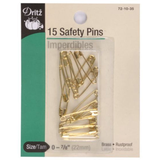 Dritz Brass Safety Pins 7/8 Inch S-72-35-0