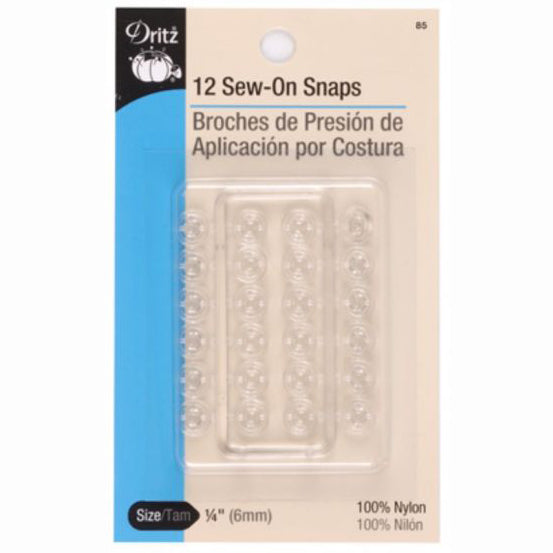 Dritz Clear Sew On Snaps S-85