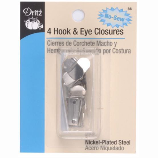 Hook and Eye Closures Sew on Hook and Eye Metal Pants Hook and Eye Dark  Nickel Set of 4