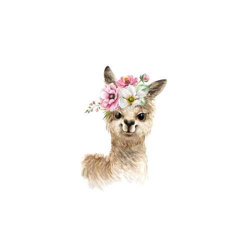 Llama wearing Flowers vinyl sticker