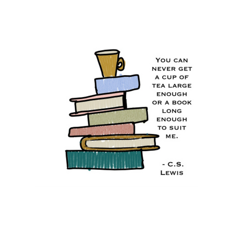 Tea & Books vinyl sticker