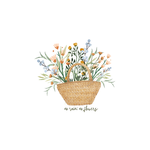 No Rain, No Flowers vinyl sticker
