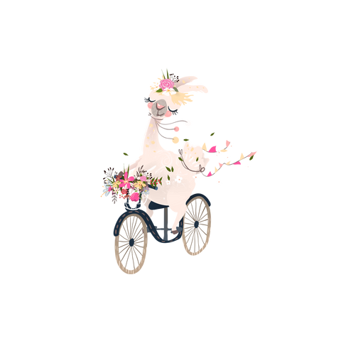 Llama On A Bike vinyl sticker