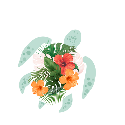 Floral Turtle vinyl sticker