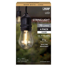 Warm White LED String Light Bulbs S14/822/FILED/4