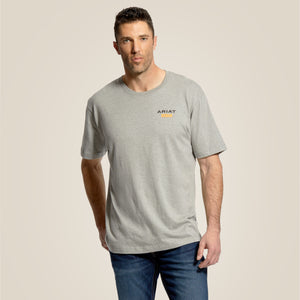 Ariat men's Rebar Cotton Strong Logo Tee Shirt in Heather Gray