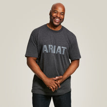 Ariat men's Rebar Cotton Strong Logo Tee Shirt in Charcoal Heather