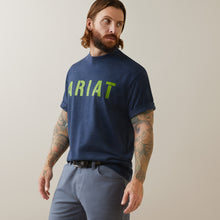 Ariat men's Rebar Cotton Strong Logo Tee Shirt in Navy Heather