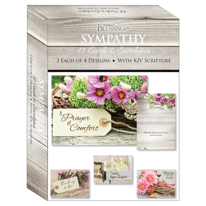 Rustic Flowers Sympathy Boxed Cards SBEG22360