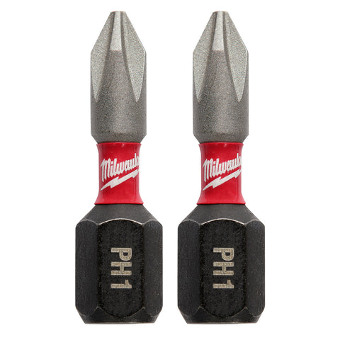 Shockwave Impact Duty 1 in. Phillips #1 Alloy Steel Insert Bit (2-Pack)
