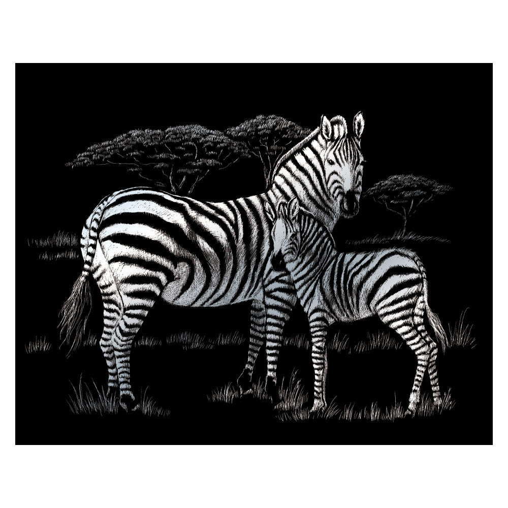 Silver Engraving Zebras SILF-39