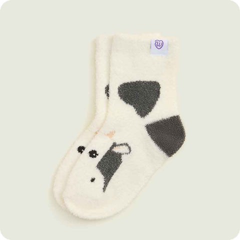 Warmies Cow Children's Plush Crew Socks
