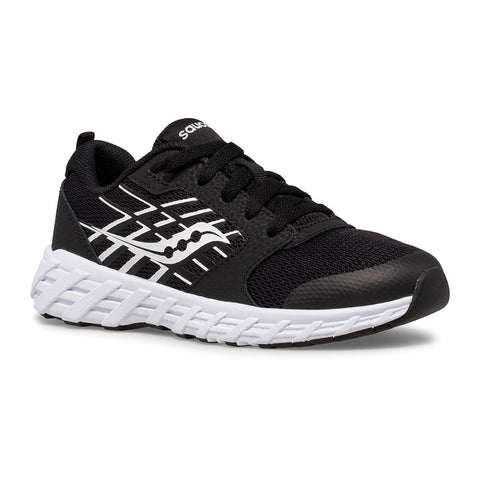 Saucony kids' Wind 2.0 sneaker in black & white