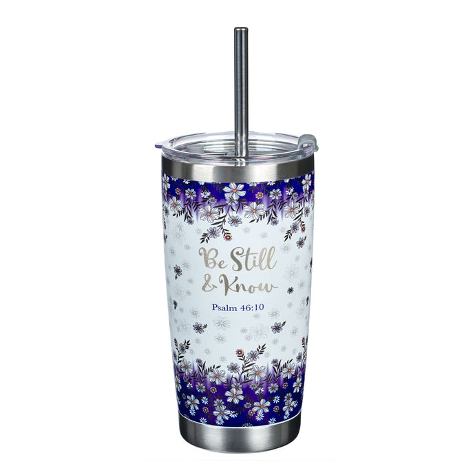 Front of Be Still & Know Stainless Steel Travel Mug SMUG190