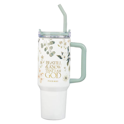 Be Still Teal Tumbler with Reusable Straw SMUG282 